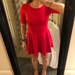 Bright Red Fit and Flare Dress